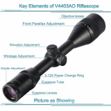 rifle scope 3_12X44 AO magnifier scope with your own APP